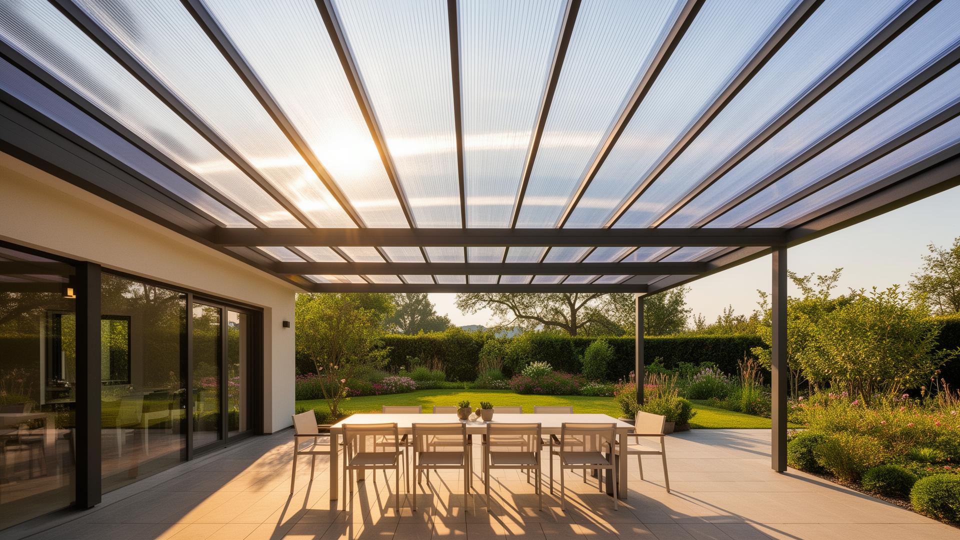 Terrassendach mit Doppelstegplatten